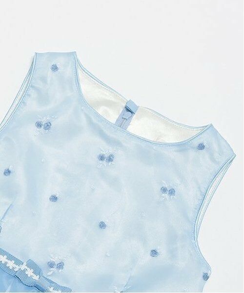 mezzo piano / メゾピアノ ミニ丈・ひざ丈ワンピース | バラ刺しゅうオーガンジー　ワンピース | 詳細2