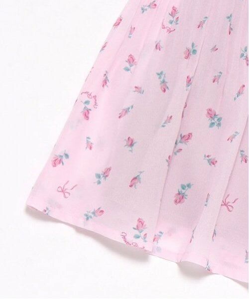 mezzo piano / メゾピアノ ミニ丈・ひざ丈ワンピース | ローズつぼみ柄　衿付プリーツワンピース | 詳細5