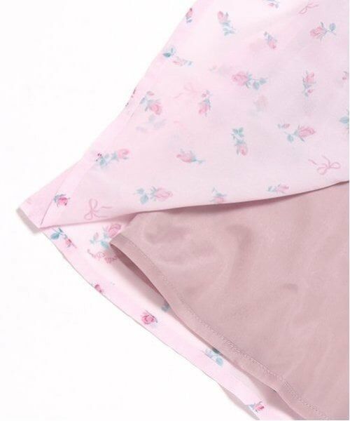 mezzo piano / メゾピアノ ミニ丈・ひざ丈ワンピース | ローズつぼみ柄　衿付プリーツワンピース | 詳細6