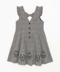 mezzo piano / メゾピアノ ミニ丈・ひざ丈ワンピース | 王冠刺繍　ジャンパースカート