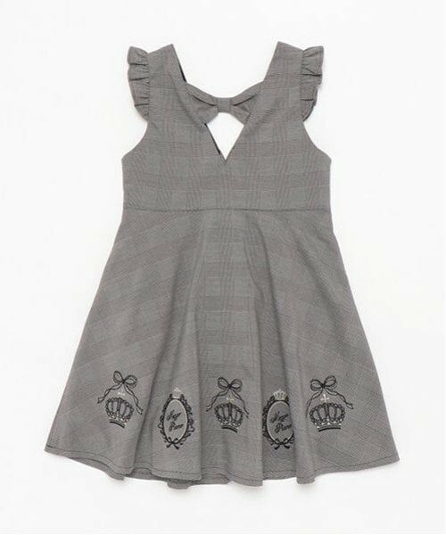 mezzo piano / メゾピアノ ミニ丈・ひざ丈ワンピース | 王冠刺繍　ジャンパースカート | 詳細1