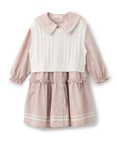 mezzo piano / メゾピアノ ミニ丈・ひざ丈ワンピース | セーラーワンピース　＆ニットベスト　セット