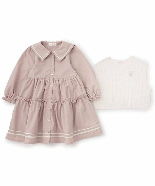 mezzo piano / メゾピアノ ミニ丈・ひざ丈ワンピース | セーラーワンピース　＆ニットベスト　セット | 詳細2