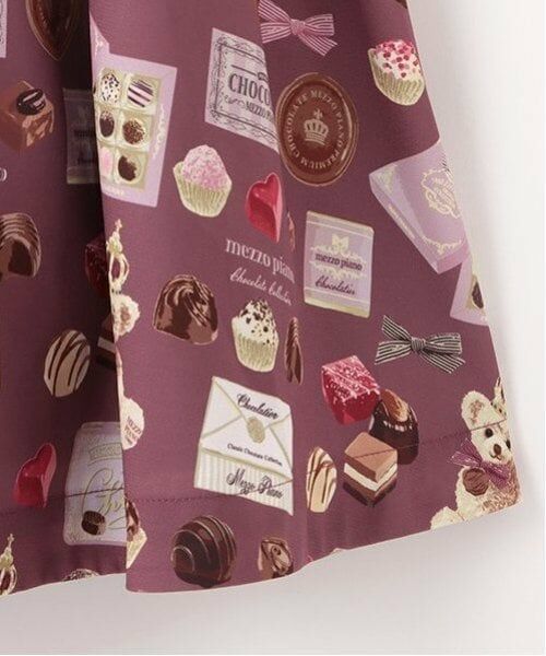 mezzo piano / メゾピアノ ミニ丈・ひざ丈ワンピース | ボンボンショコラ柄 ドッキングワンピース | 詳細13