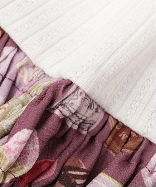 mezzo piano / メゾピアノ ミニ丈・ひざ丈ワンピース | ボンボンショコラ柄 ドッキングワンピース | 詳細14