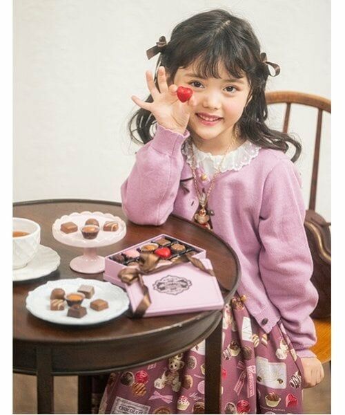 mezzo piano / メゾピアノ ミニ丈・ひざ丈ワンピース | ボンボンショコラ柄 ドッキングワンピース | 詳細2