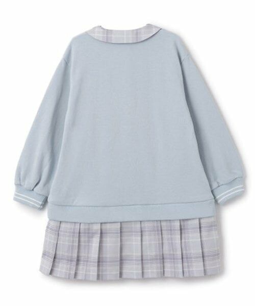 mezzo piano / メゾピアノ ミニ丈・ひざ丈ワンピース | ネクタイつきチェックプリーツ　ドッキングワンピース | 詳細1