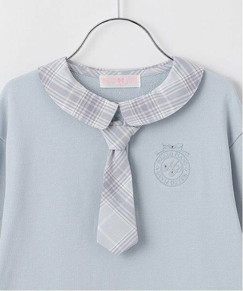 mezzo piano / メゾピアノ ミニ丈・ひざ丈ワンピース | ネクタイつきチェックプリーツ　ドッキングワンピース | 詳細2