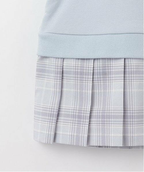mezzo piano / メゾピアノ ミニ丈・ひざ丈ワンピース | ネクタイつきチェックプリーツ　ドッキングワンピース | 詳細8