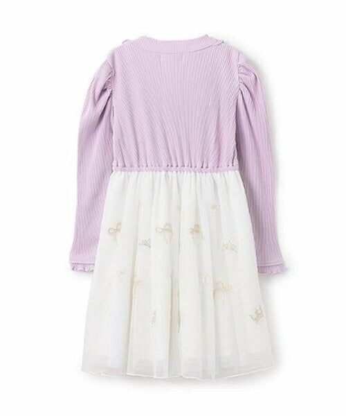 mezzo piano / メゾピアノ ミニ丈・ひざ丈ワンピース | チュール刺しゅう　ドッキングワンピース | 詳細1