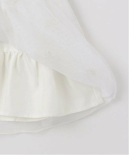mezzo piano / メゾピアノ ミニ丈・ひざ丈ワンピース | チュール刺しゅう　ドッキングワンピース | 詳細10