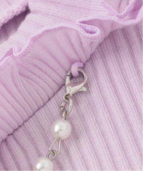 mezzo piano / メゾピアノ ミニ丈・ひざ丈ワンピース | チュール刺しゅう　ドッキングワンピース | 詳細3