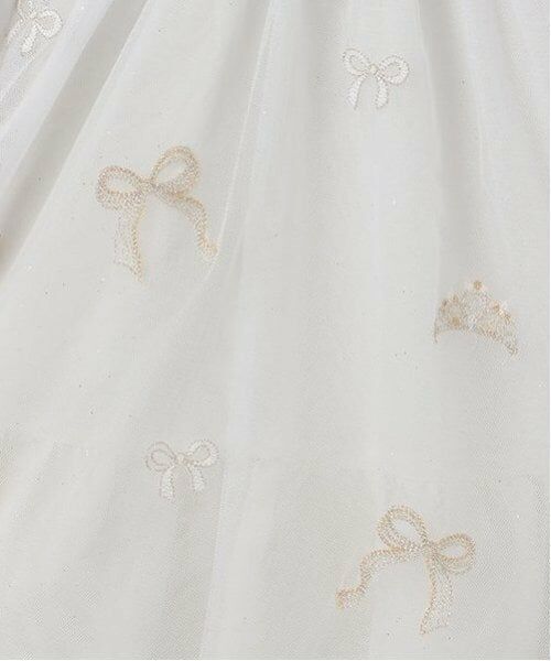 mezzo piano / メゾピアノ ミニ丈・ひざ丈ワンピース | チュール刺しゅう　ドッキングワンピース | 詳細8