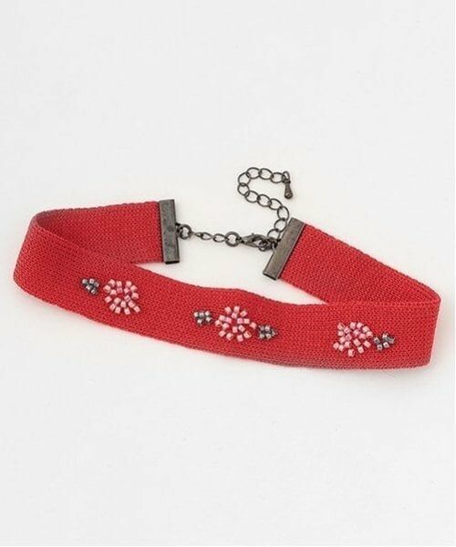 mezzo piano / メゾピアノ ミニ丈・ひざ丈ワンピース | 35thビーズ刺しゅうニットワンピース・ボレロ・チョーカーセット | 詳細18