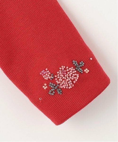 mezzo piano / メゾピアノ ミニ丈・ひざ丈ワンピース | 35thビーズ刺しゅうニットワンピース・ボレロ・チョーカーセット | 詳細9