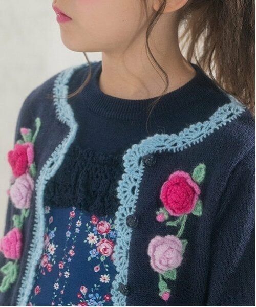 mezzo piano / メゾピアノ ミニ丈・ひざ丈ワンピース | 35th　バラ柄ドッキングワンピース＆ボレロセット | 詳細2