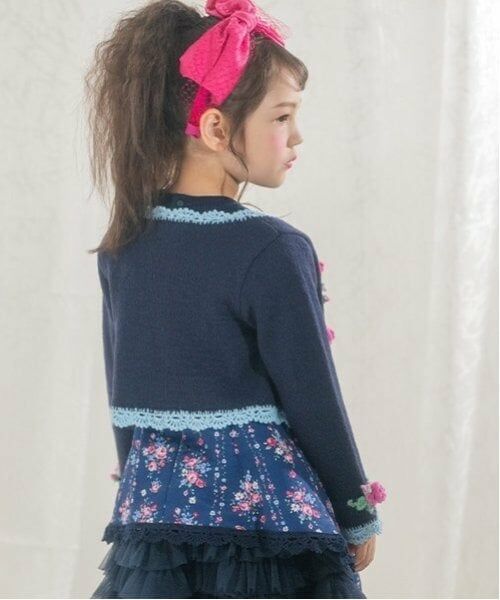 mezzo piano / メゾピアノ ミニ丈・ひざ丈ワンピース | 35th　バラ柄ドッキングワンピース＆ボレロセット | 詳細3