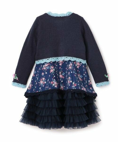 mezzo piano / メゾピアノ ミニ丈・ひざ丈ワンピース | 35th　バラ柄ドッキングワンピース＆ボレロセット | 詳細5