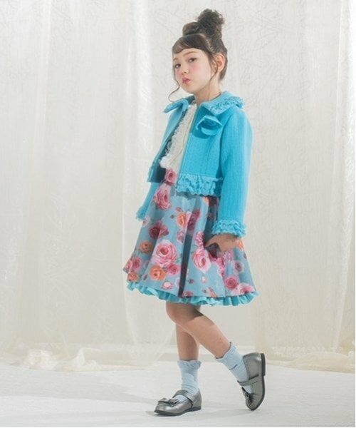 mezzo piano / メゾピアノ セットアップ | 35th ツィードジャケット&バラ柄スカート セットアップ | 詳細1