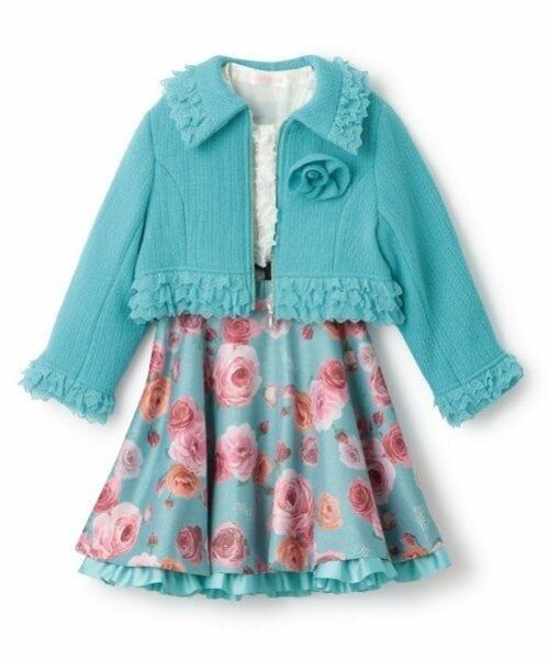 mezzo piano / メゾピアノ セットアップ | 35th ツィードジャケット&バラ柄スカート セットアップ | 詳細3