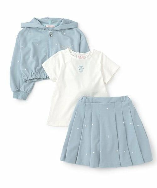 mezzo piano / メゾピアノ パーカー | 短丈ZIPパーカ　＆半袖Tシャツ　セットアップ | 詳細2