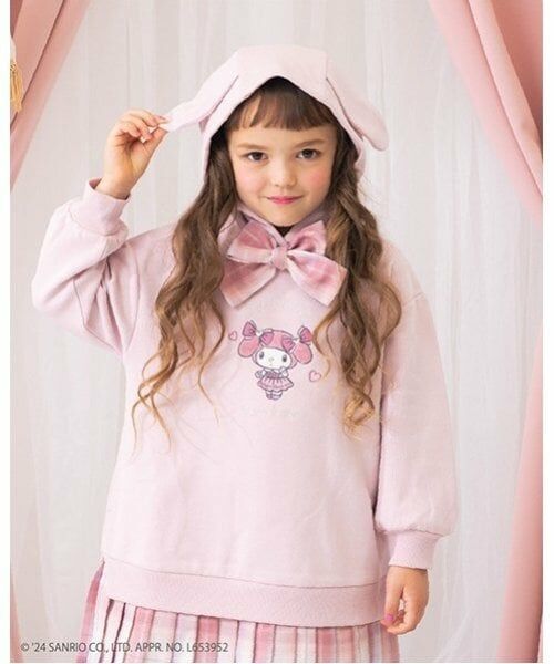 mezzo piano / メゾピアノ ミニ丈・ひざ丈ワンピース | 【おめかしマイメロディ】裾プリーツ　パーカワンピース | 詳細1