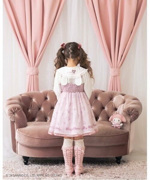 mezzo piano / メゾピアノ ミニ丈・ひざ丈ワンピース | 【おめかしマイメロディ】ブラウス＆キャミワンピースSET | 詳細1