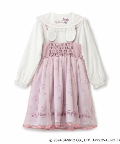 mezzo piano / メゾピアノ ミニ丈・ひざ丈ワンピース | 【おめかしマイメロディ】ブラウス＆キャミワンピースSET | 詳細10