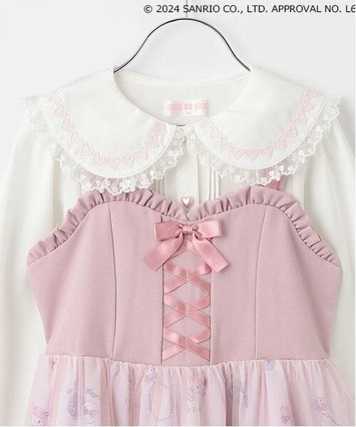 mezzo piano / メゾピアノ ミニ丈・ひざ丈ワンピース | 【おめかしマイメロディ】ブラウス＆キャミワンピースSET | 詳細12