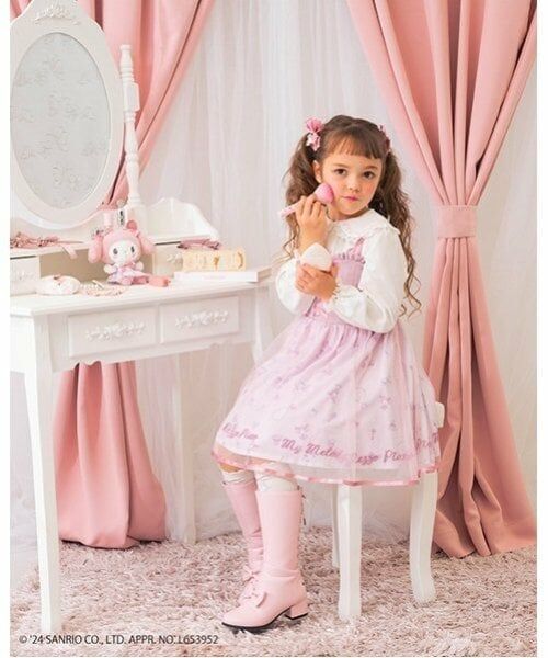 mezzo piano / メゾピアノ ミニ丈・ひざ丈ワンピース | 【おめかしマイメロディ】ブラウス＆キャミワンピースSET | 詳細4