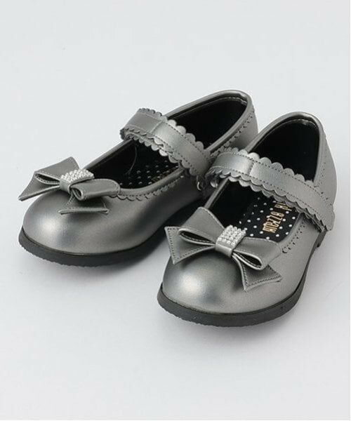 mezzo piano / メゾピアノ ビジネス・ドレスシューズ | リボン　バレエシューズ（シルバー）