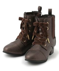 mezzo piano / メゾピアノ ブーツ（ショート丈） | レースアップリボン　サイドゴアブーツ