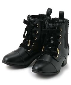 mezzo piano / メゾピアノ ブーツ（ショート丈） | レースアップリボン　サイドゴアブーツ