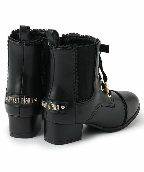 mezzo piano / メゾピアノ ブーツ(ショート丈) | レースアップリボン サイドゴアブーツ | 詳細1