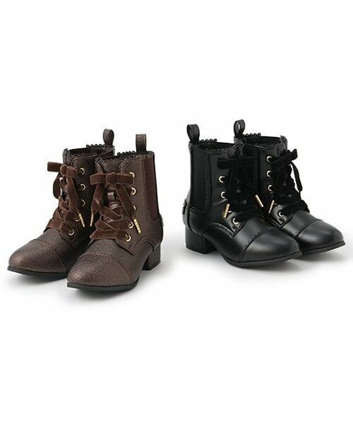 mezzo piano / メゾピアノ ブーツ(ショート丈) | レースアップリボン サイドゴアブーツ | 詳細10