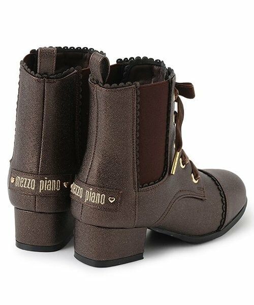 mezzo piano / メゾピアノ ブーツ(ショート丈) | レースアップリボン サイドゴアブーツ | 詳細2