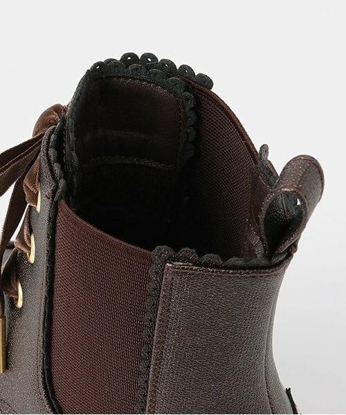 mezzo piano / メゾピアノ ブーツ(ショート丈) | レースアップリボン サイドゴアブーツ | 詳細3