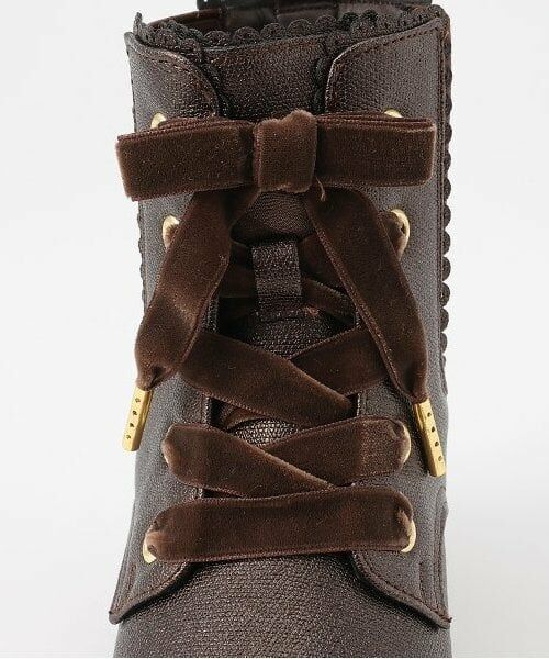 mezzo piano / メゾピアノ ブーツ(ショート丈) | レースアップリボン サイドゴアブーツ | 詳細4