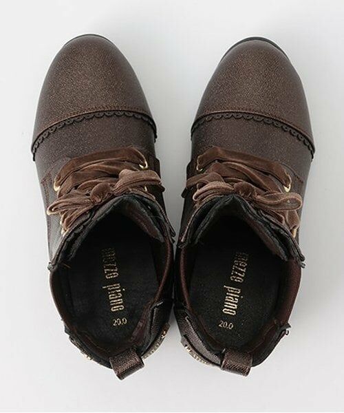 mezzo piano / メゾピアノ ブーツ(ショート丈) | レースアップリボン サイドゴアブーツ | 詳細8