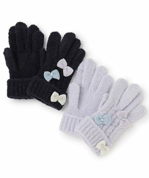 mezzo piano / メゾピアノ 手袋 | ケーブルマシュマロ　ニット手袋 | 詳細4