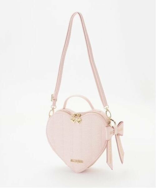 mezzo piano / メゾピアノ ショルダーバッグ | チョコ柄ハート　ショルダーバッグ（ライト ピンク）