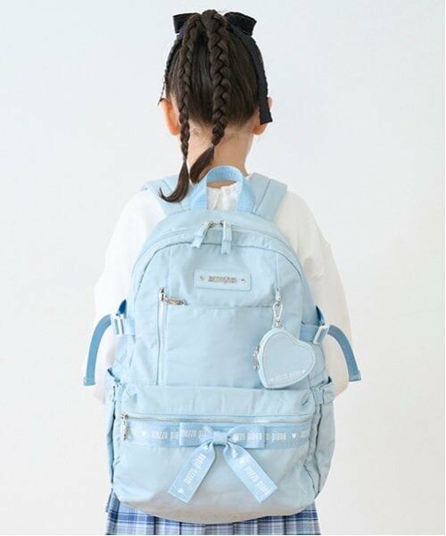 mezzo piano / メゾピアノ リュック・バックパック | ハートポーチつき　ロゴリボン　ナイロンリュック　大 | 詳細1
