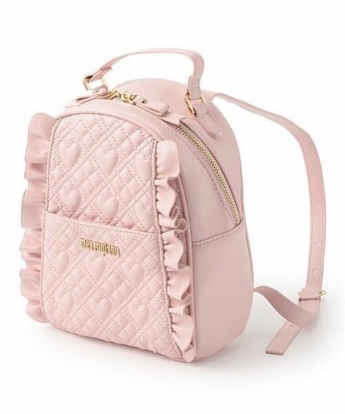 mezzo piano / メゾピアノ リュック・バックパック | ハートキルトフリル　ミニリュック（ライト ピンク）