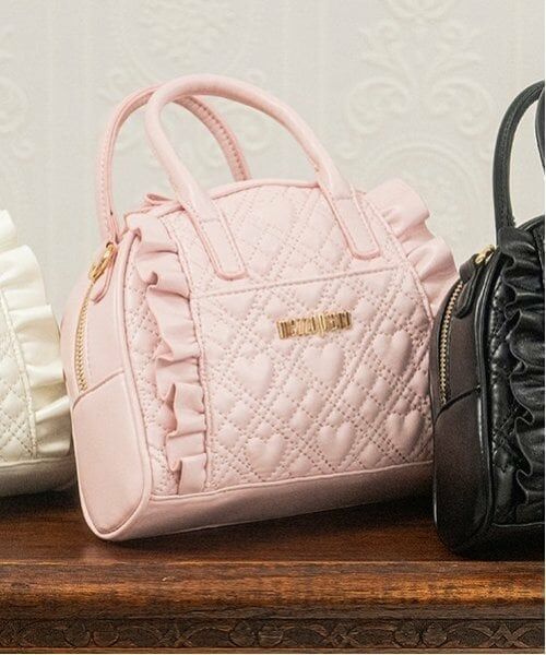 mezzo piano / メゾピアノ ショルダーバッグ | ハートキルトフリル　2wayショルダーバッグ（ライト ピンク）