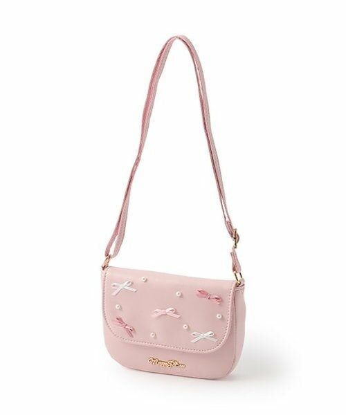 mezzo piano / メゾピアノ ショルダーバッグ | プチリボン　ポシェット（ライト ピンク）