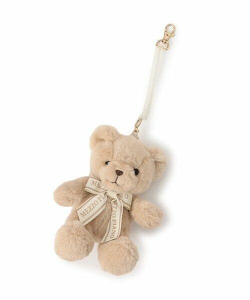 mezzo piano / メゾピアノ カードケース・名刺入れ・定期入れ | くま　ぬいぐるみ　パスケース（薄ベージュ）