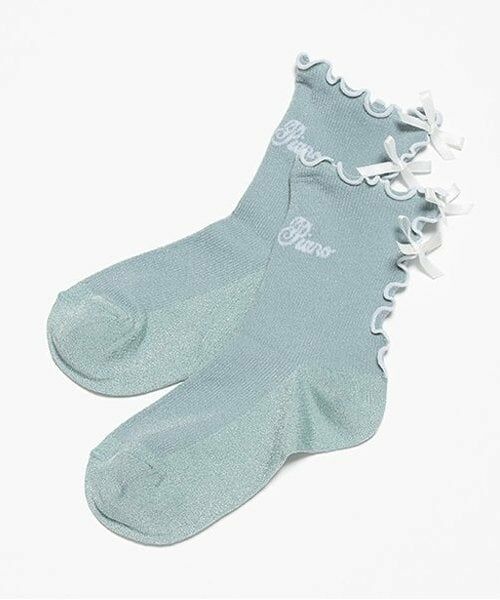 mezzo piano / メゾピアノ ソックス | メローリボン　リブソックス（ミント）