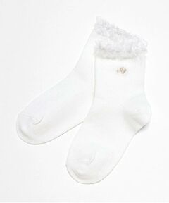 mezzo piano / メゾピアノ ソックス | フリル　ロゴ刺しゅうソックス