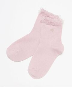 mezzo piano / メゾピアノ ソックス | フリル　ロゴ刺しゅうソックス