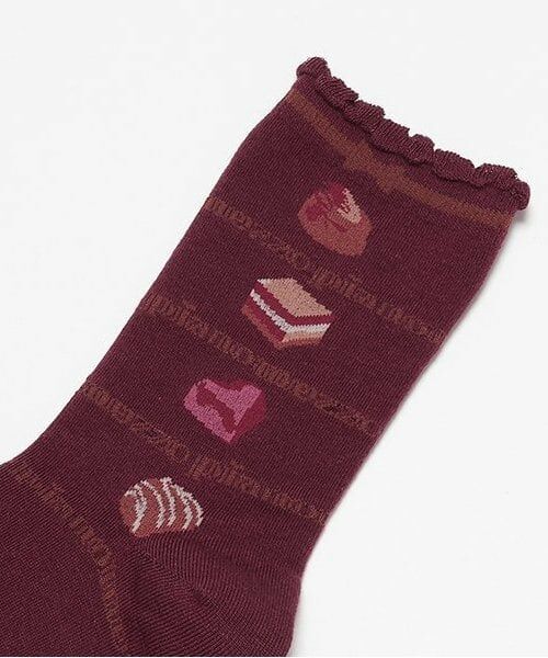 mezzo piano / メゾピアノ ソックス | チョコ柄　クルーソックス | 詳細1